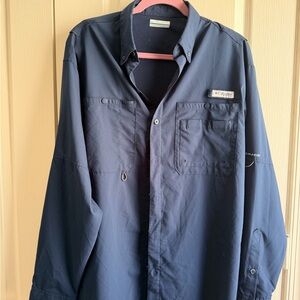 Columbia Navy Mesh Lined Shirt